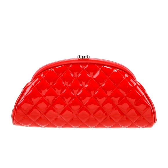 CHANEL Red Patent Timeless Clutch - Picture 1 of 6